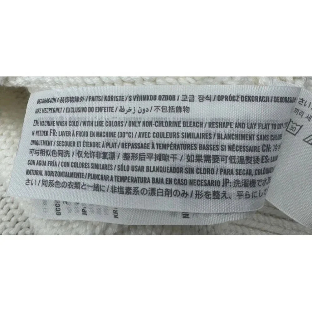 Abercrombie & Fitch Womens White Chunky VNeck Sweater Vest XL Preppy Academia - Picture 7 of 7